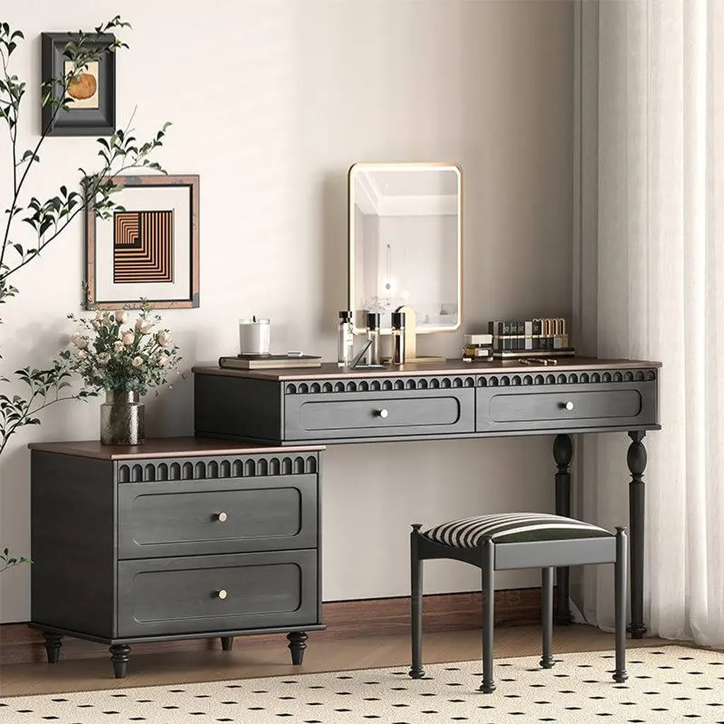 62in Modern Makeup Vanity With Rectangular Mirror 7849 62in Modern Makeup Vanity With Rectangular Mirror 7849