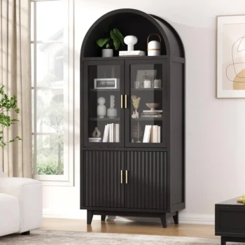 70.8 Tall Arched Storage Cabinet With Adjustable Shelves 9355