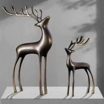 Bronze Deer Office Desktop Foyer TV Cabinet Decoration 5743