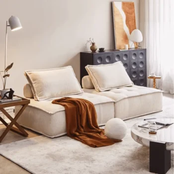 Cotton And Linen Fabric Sofa Single Double Block Combination 4756