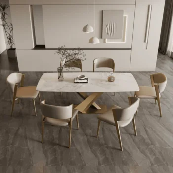 Half Arc Soft Backrest And Cushion Dining Chair 5796