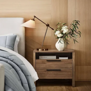 Nightstand With 2 Drawers And Charging Station 5123