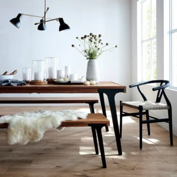 Rectangular Dining Bench With Wood Grain 5830