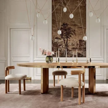 Wooden Frame Velvet Fabric Dining Chairs 2186